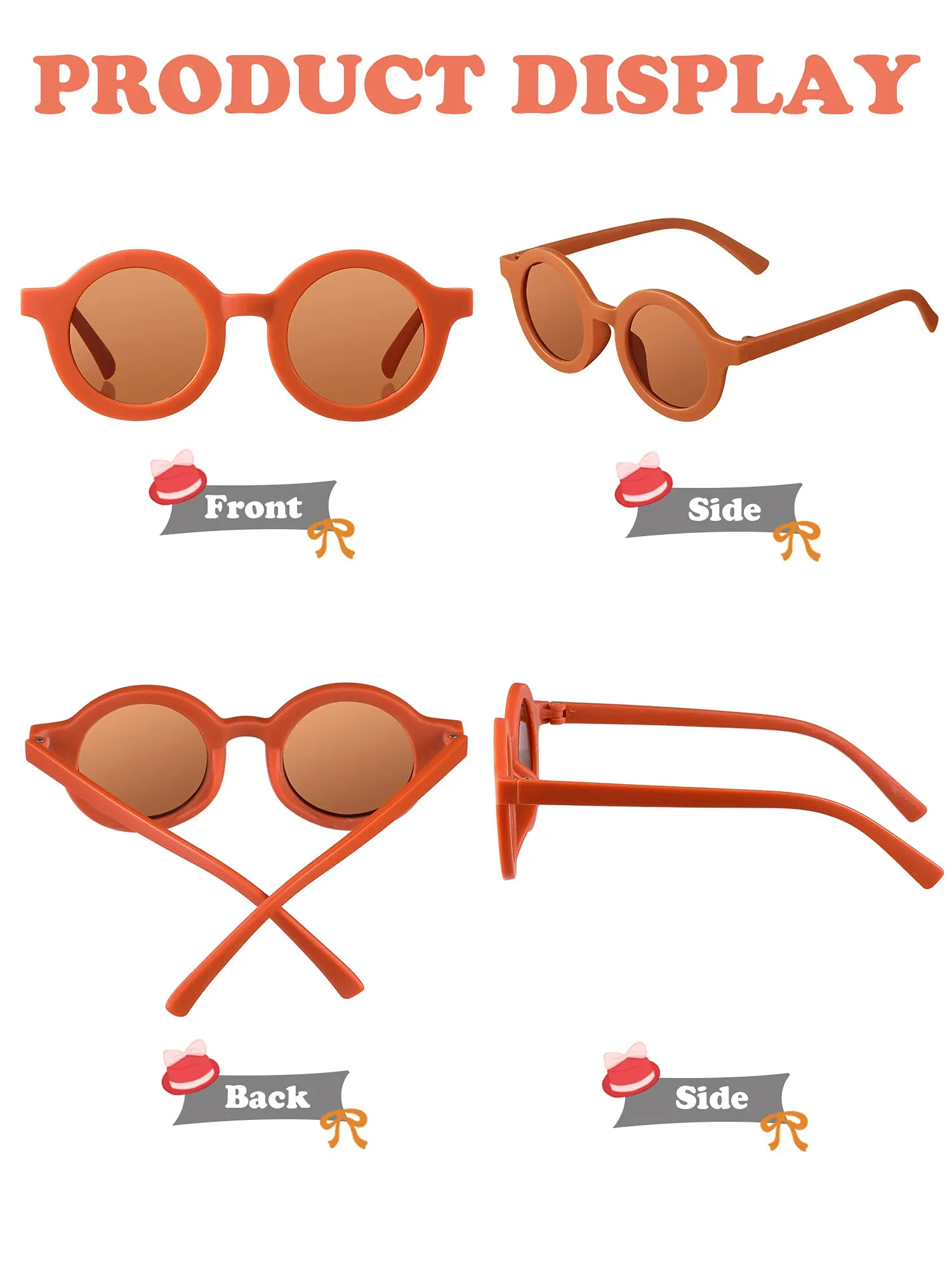 16 Pairs Kids Sunglasses Cute Round Sunglasses Baby Sunglasses Colorful Toddler Eyewear Glasses for Kids Boys Girls Beach Outdoor Sports, Age 3-10