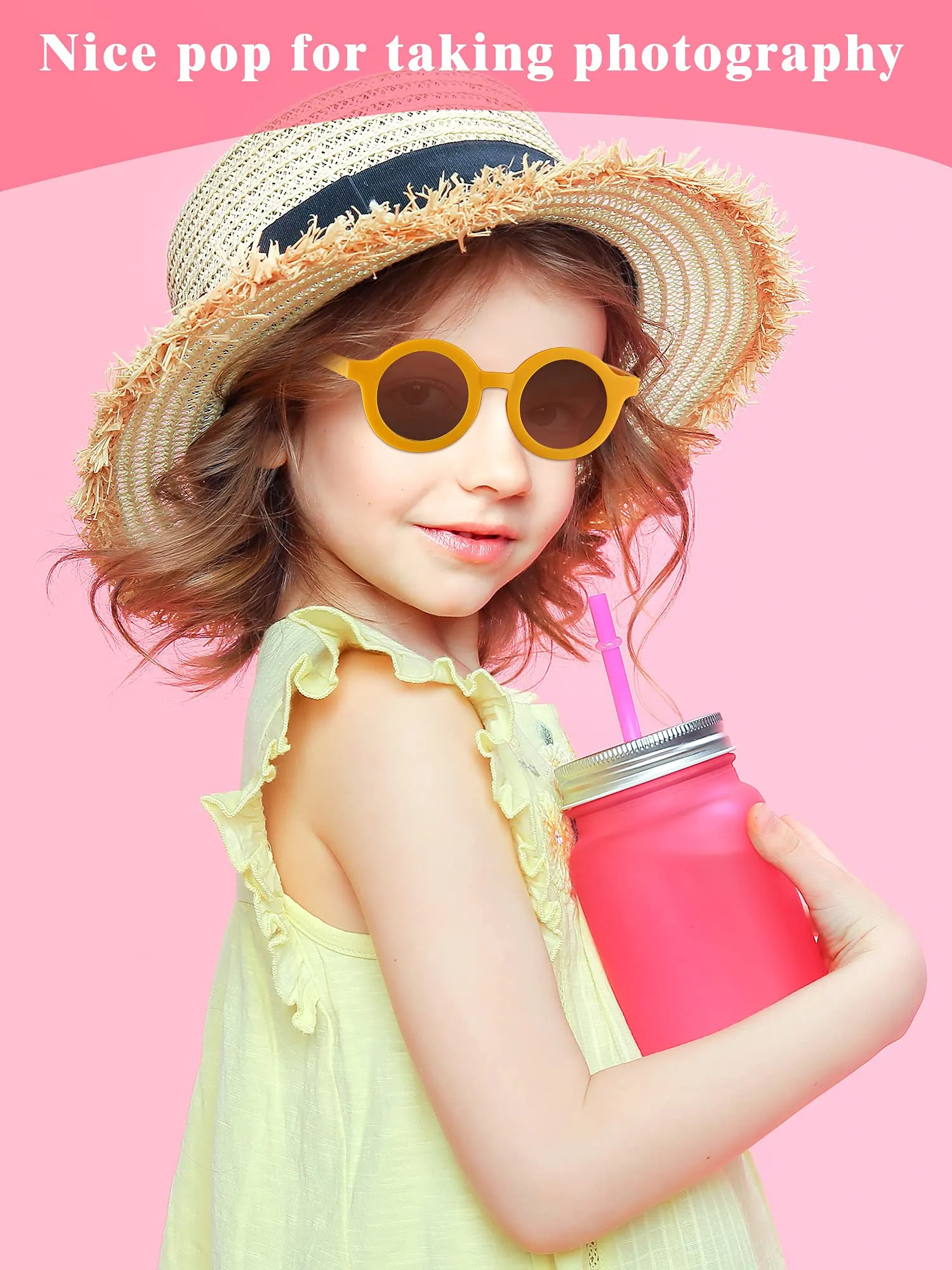 16 Pairs Kids Sunglasses Cute Round Sunglasses Baby Sunglasses Colorful Toddler Eyewear Glasses for Kids Boys Girls Beach Outdoor Sports, Age 3-10