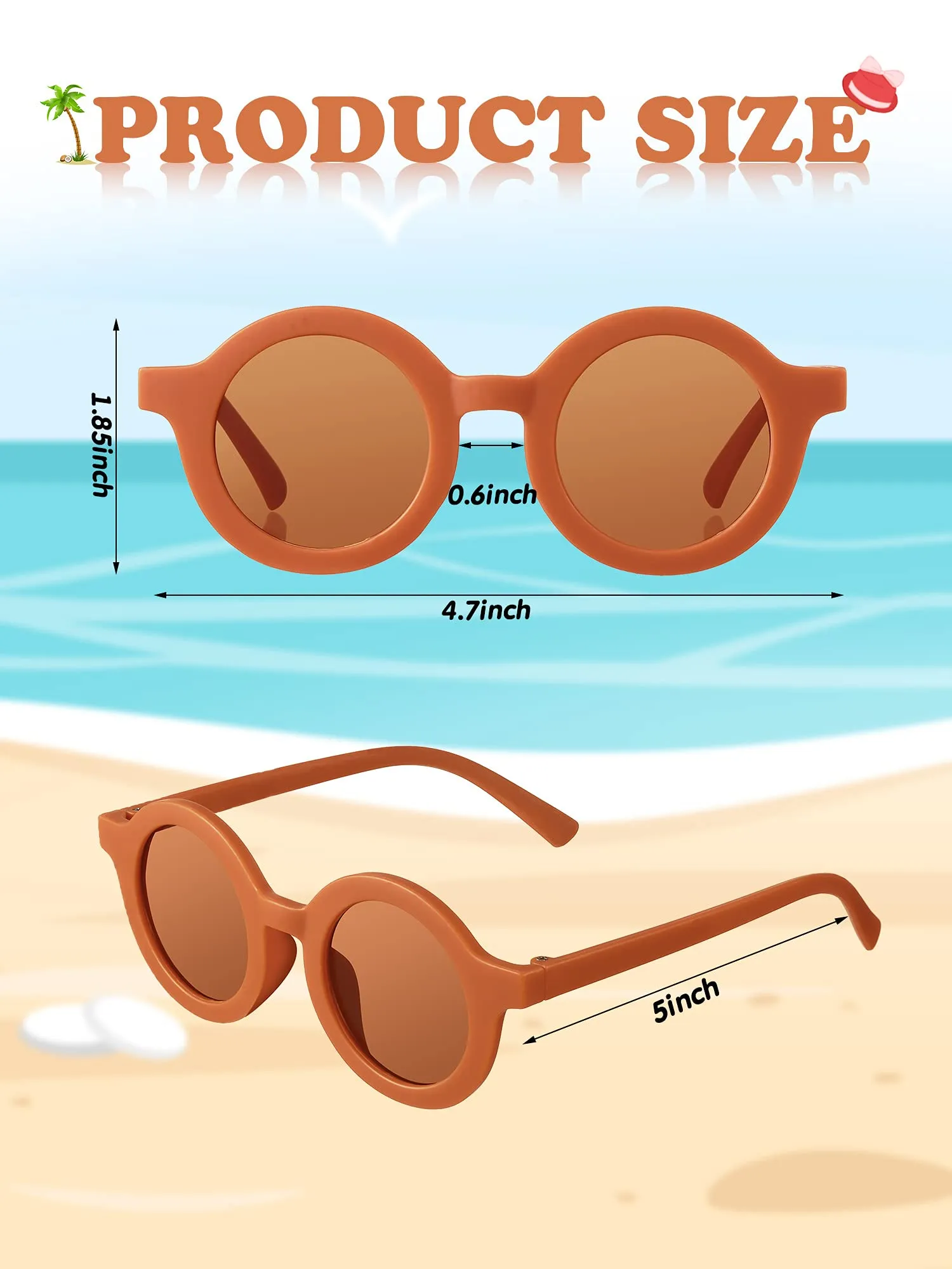 16 Pairs Kids Sunglasses Cute Round Sunglasses Baby Sunglasses Colorful Toddler Eyewear Glasses for Kids Boys Girls Beach Outdoor Sports, Age 3-10