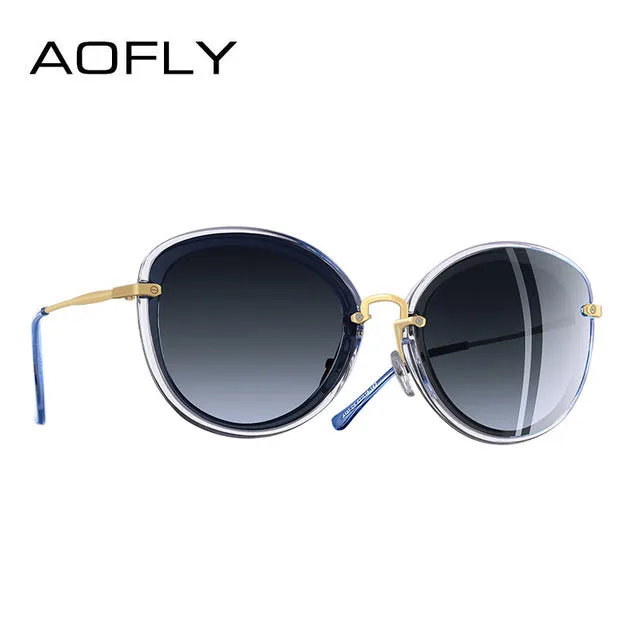 AOFLY BRAND DESIGN Fashion Ladies Cat Eye Sunglasses Metal Legs Polarized Sunglasses Women Oculos Gafas A137