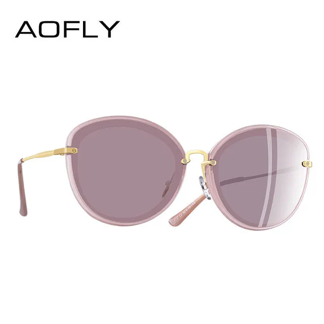 AOFLY BRAND DESIGN Fashion Ladies Cat Eye Sunglasses Metal Legs Polarized Sunglasses Women Oculos Gafas A137