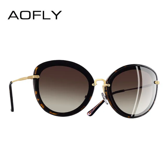 AOFLY BRAND DESIGN Fashion Ladies Cat Eye Sunglasses Metal Legs Polarized Sunglasses Women Oculos Gafas A137