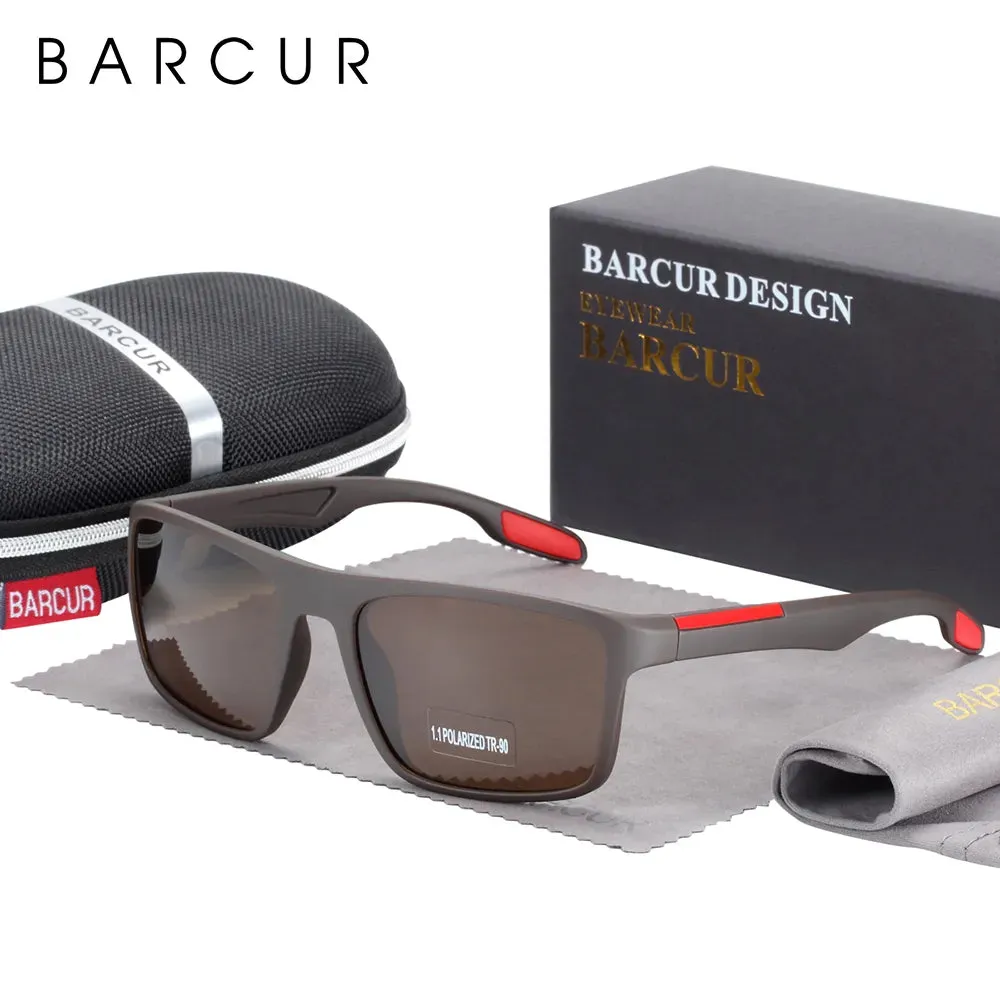 BARCUR Cycling Mens Sunglasses TR90 Ultralight Polarized Riding Sun Glasses For Women Square Eyewear UV400 Protection Eyewear