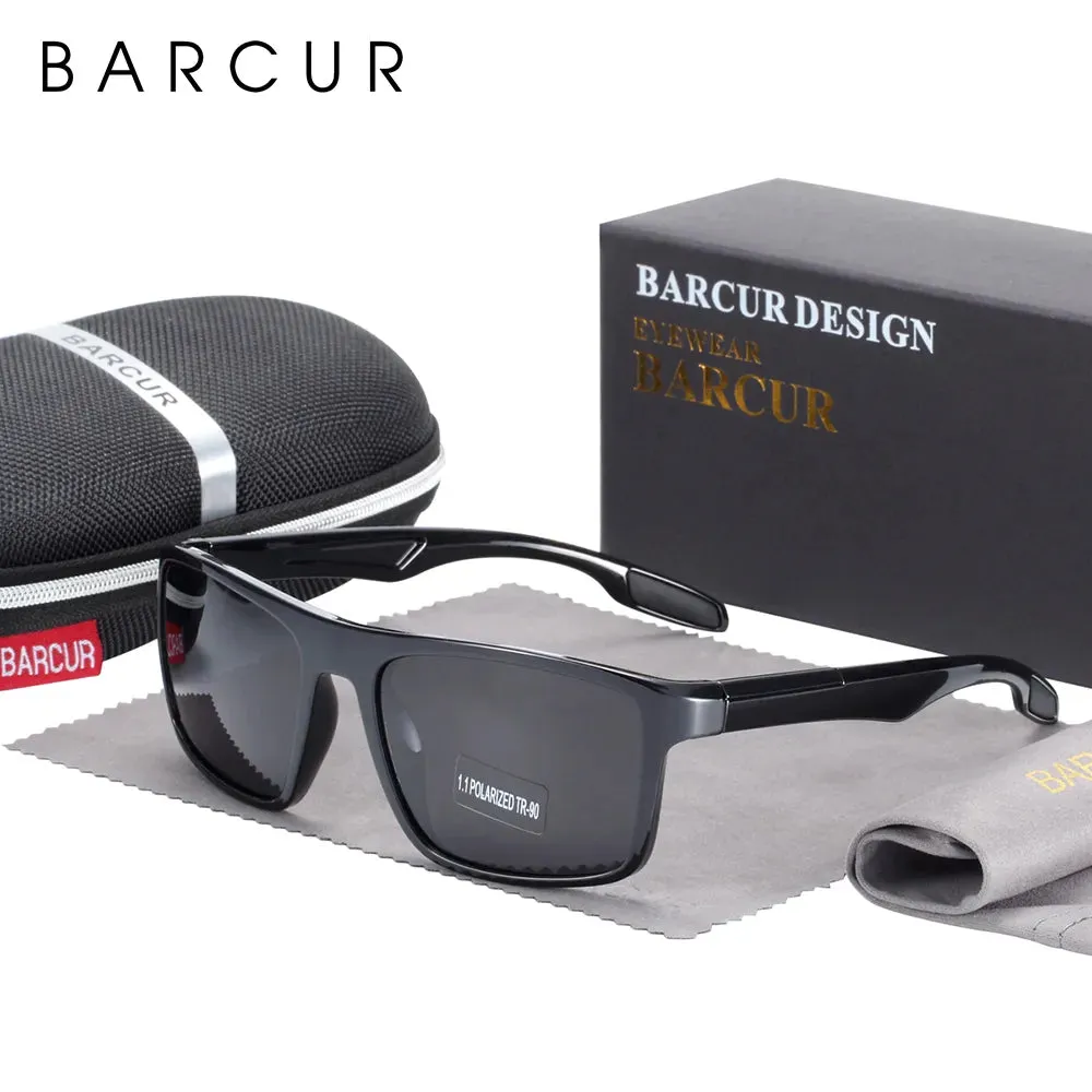 BARCUR Cycling Mens Sunglasses TR90 Ultralight Polarized Riding Sun Glasses For Women Square Eyewear UV400 Protection Eyewear