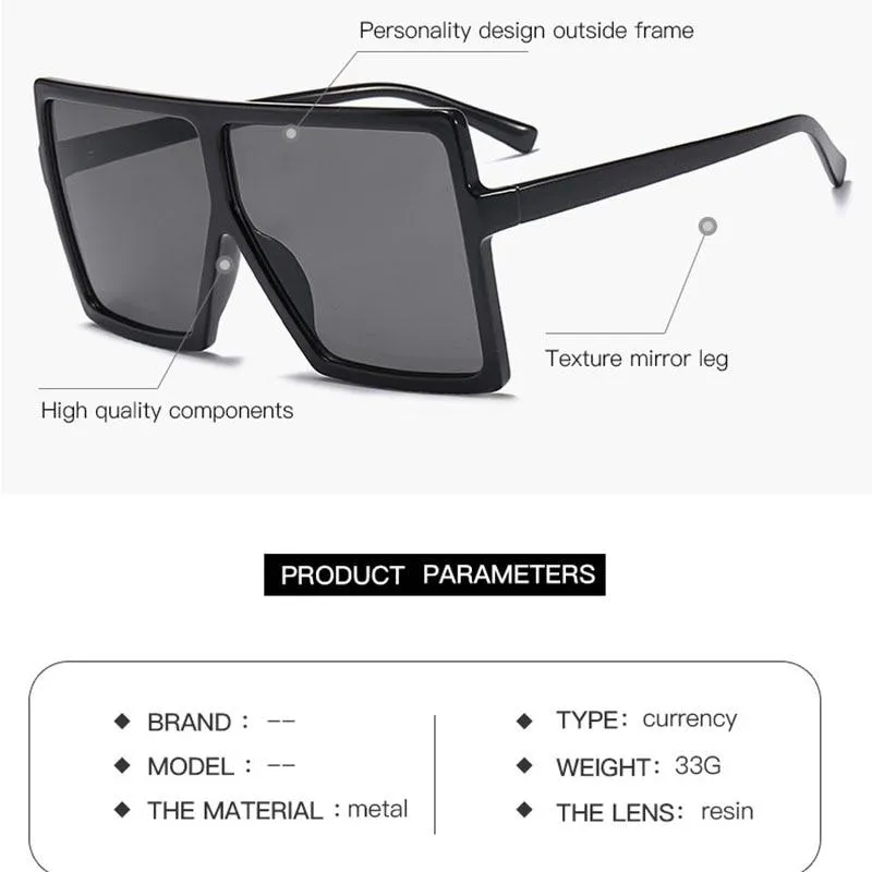 Big Frame Gradient Shades Oversized Sunglasses