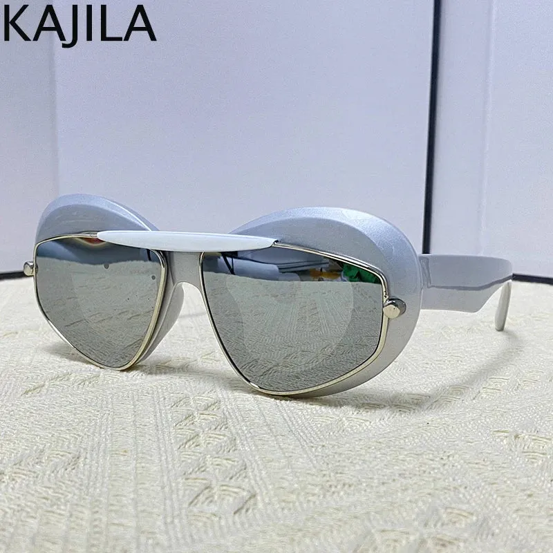Cat Eye Punk Style Overlay Frame Sunglasses Luxury Fashion Steampunk Double Frame Sun Glasses Y2k Sports Shield Eyewear Sun Shades