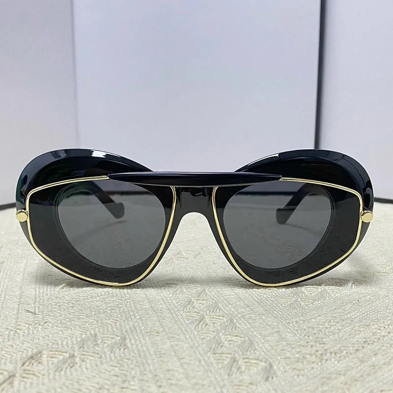 Cat Eye Punk Style Overlay Frame Sunglasses Luxury Fashion Steampunk Double Frame Sun Glasses Y2k Sports Shield Eyewear Sun Shades