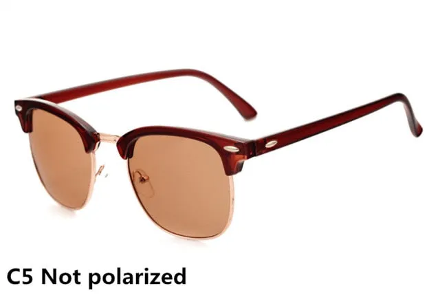 Classic Polarized Rivet Male Fashion Mirror Sunglass