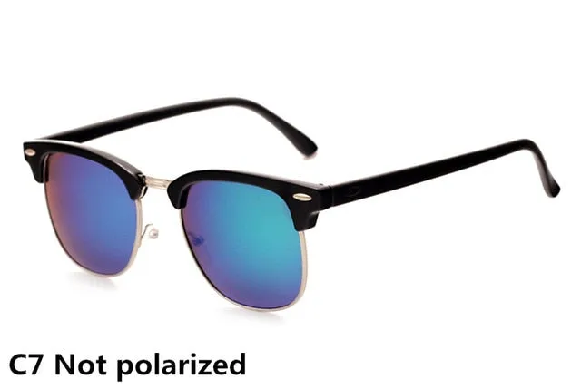 Classic Polarized Rivet Male Fashion Mirror Sunglass