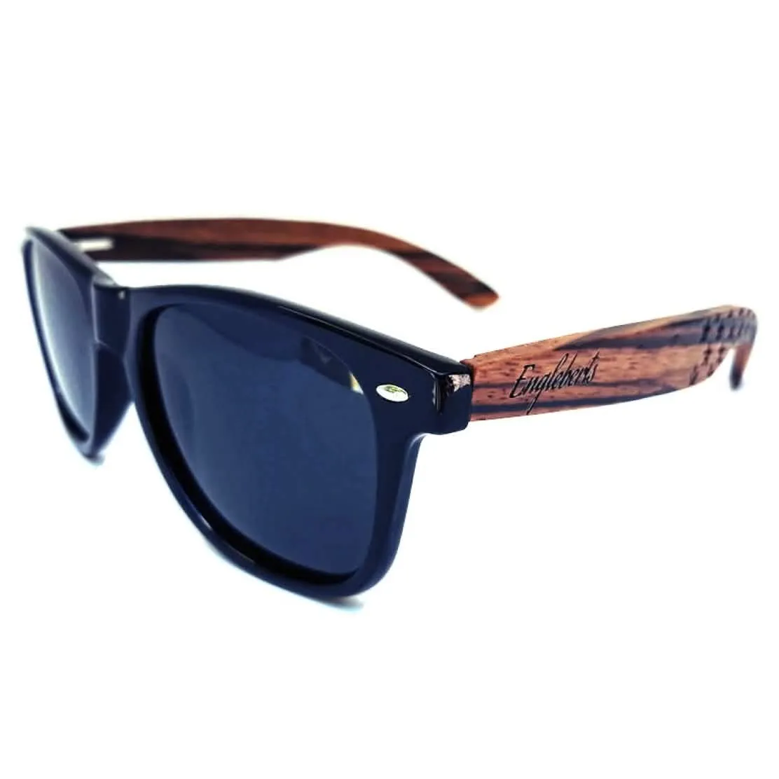 Engleberts Eco-Friendly Zebrawood Polarized Sunglasses with Artisan Bamboo Case