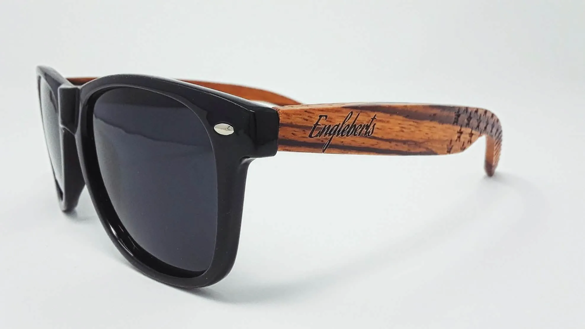 Engleberts Eco-Friendly Zebrawood Polarized Sunglasses with Artisan Bamboo Case