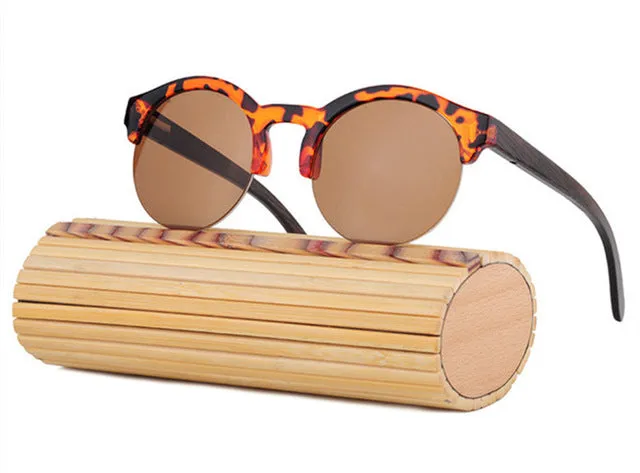 Fashion Round Bamboo Sunglasses