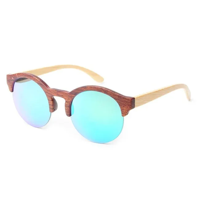 Fashion Round Bamboo Sunglasses