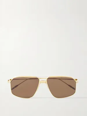 Jagger aviator-style two-tone titanium sunglasses