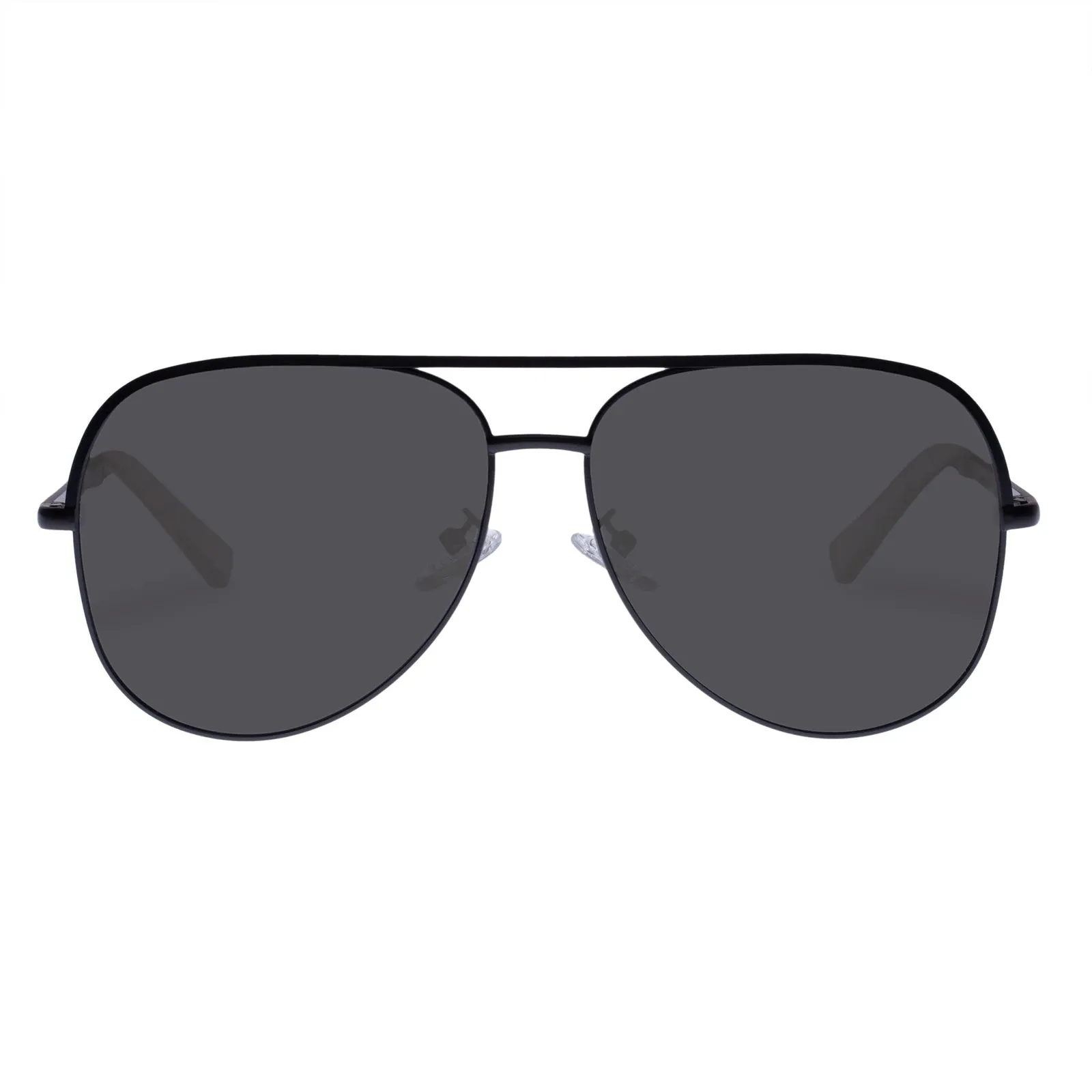 Le Specs Hey Bby Sunglasses in Matte Black Polarized