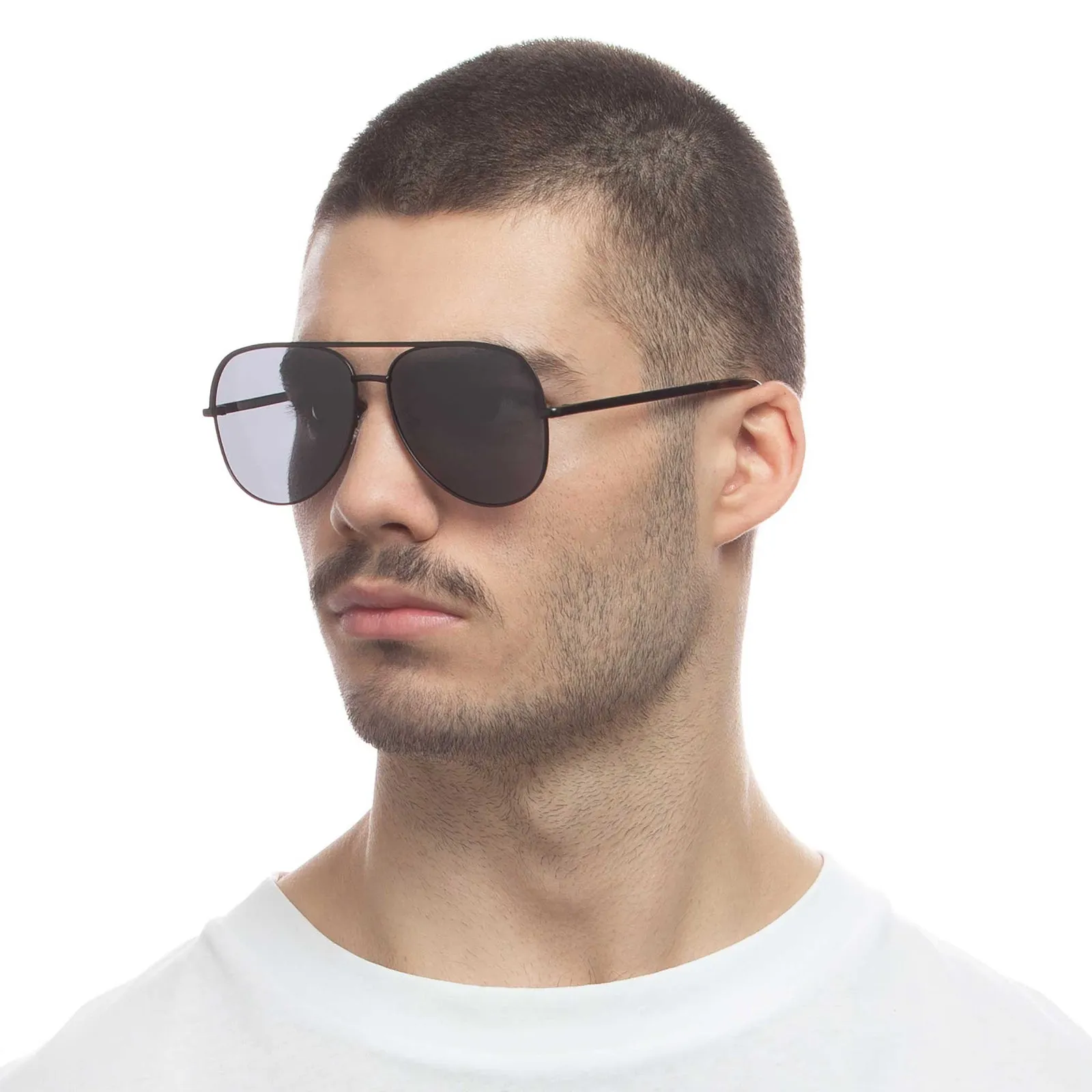 Le Specs Hey Bby Sunglasses in Matte Black Polarized