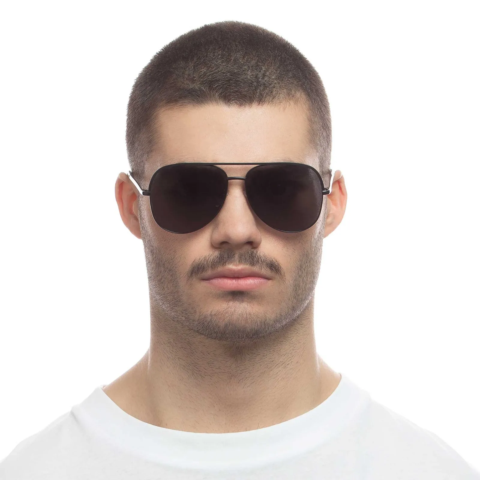 Le Specs Hey Bby Sunglasses in Matte Black Polarized