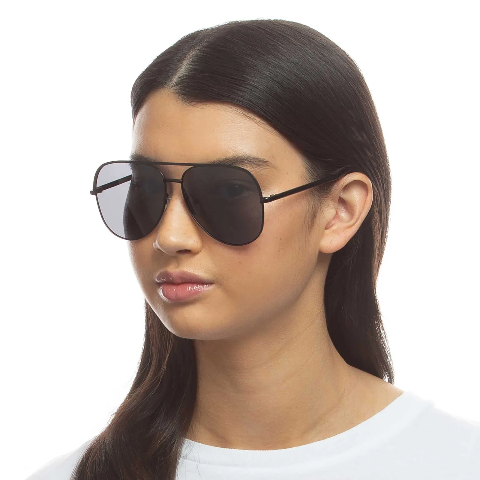 Le Specs Hey Bby Sunglasses in Matte Black Polarized