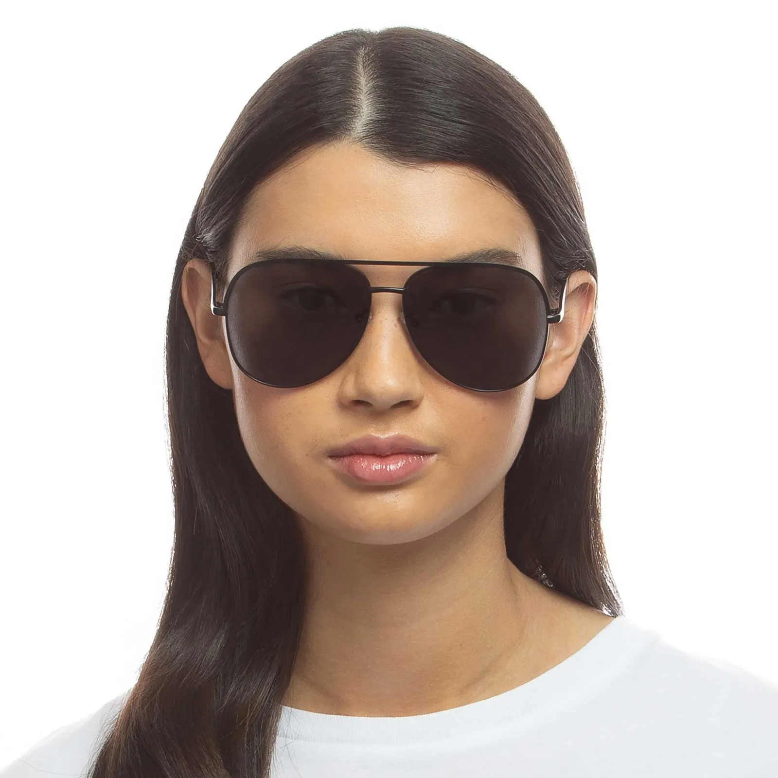 Le Specs Hey Bby Sunglasses in Matte Black Polarized