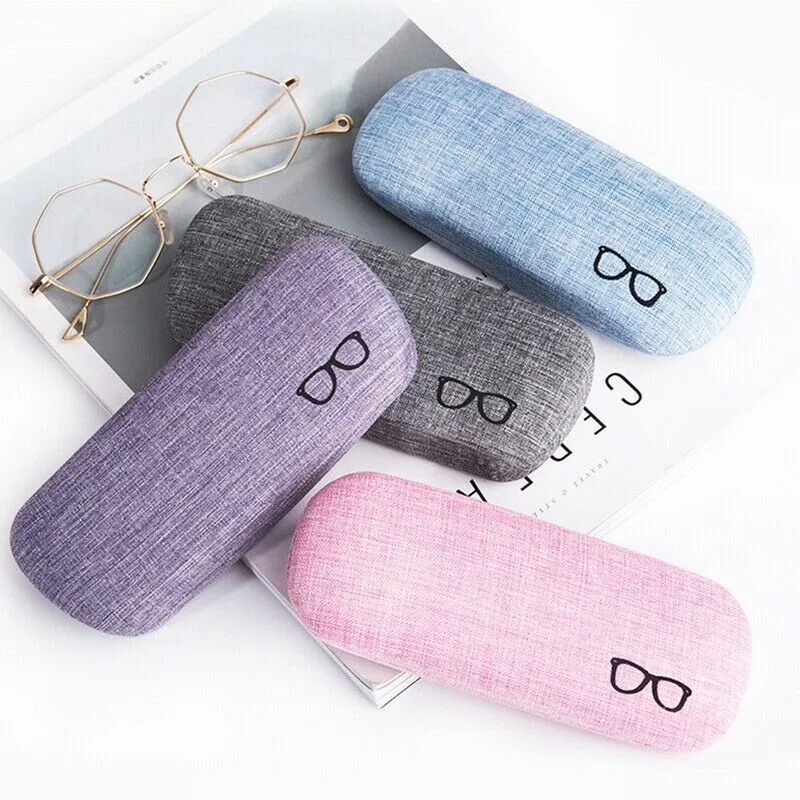 Linen Hard Shell Green Eyewear/Frame Glasses Case Holder