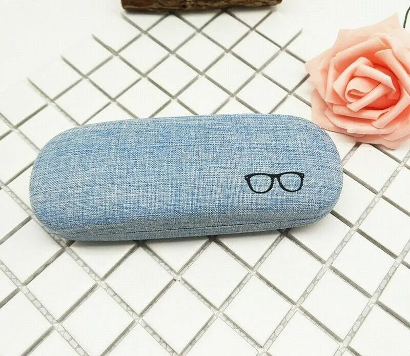 Linen Hard Shell Green Eyewear/Frame Glasses Case Holder