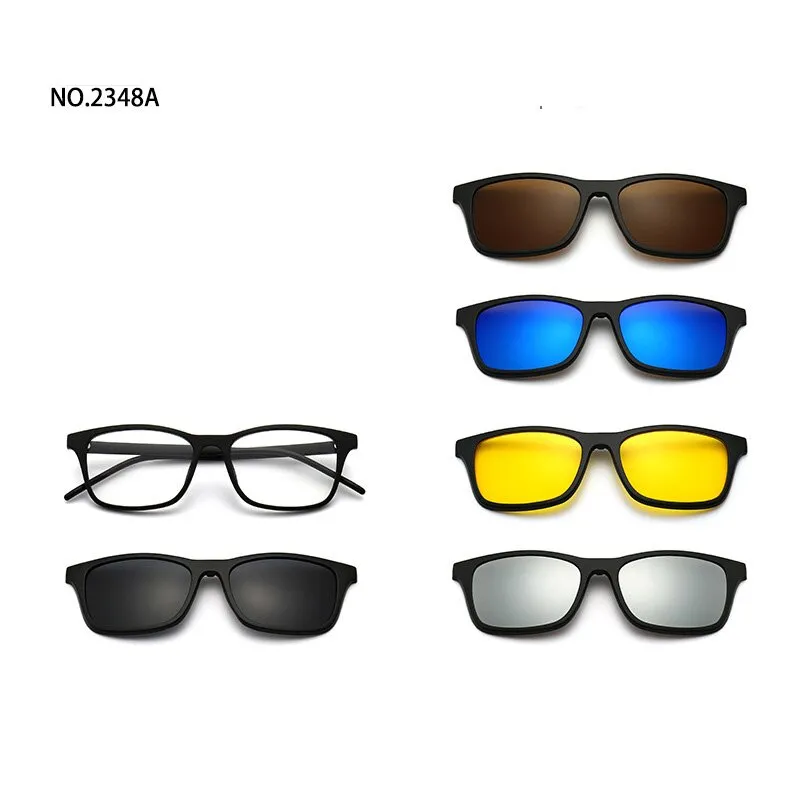 love609---6 In 1 Custom Men Polarized Optical Magnetic Sunglasses