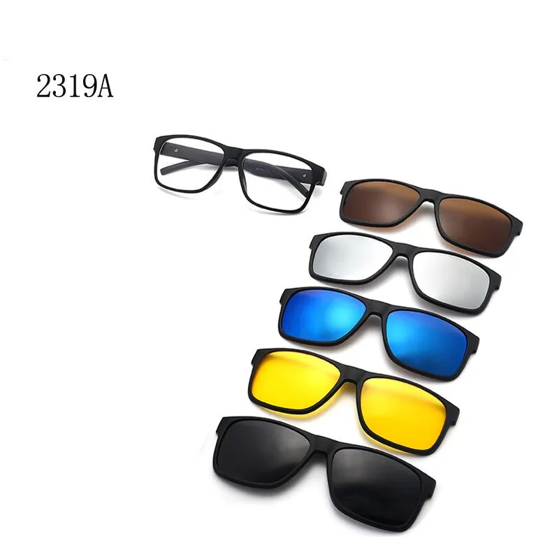 love609---6 In 1 Custom Men Polarized Optical Magnetic Sunglasses