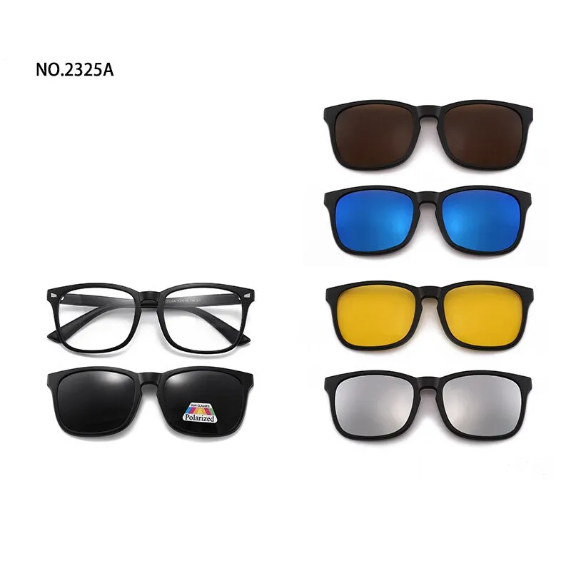 love609---6 In 1 Custom Men Polarized Optical Magnetic Sunglasses