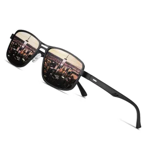 Men's Polarized UV400 Square Metal Frame Driving Sunglasses