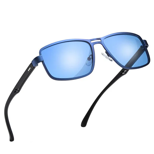 Men's Polarized UV400 Square Metal Frame Driving Sunglasses