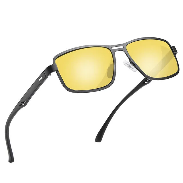 Men's Polarized UV400 Square Metal Frame Driving Sunglasses