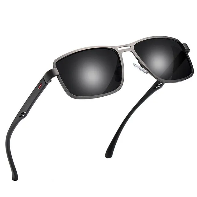 Men's Polarized UV400 Square Metal Frame Driving Sunglasses