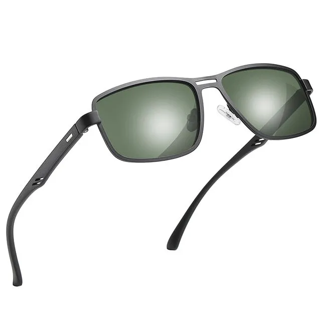 Men's Polarized UV400 Square Metal Frame Driving Sunglasses