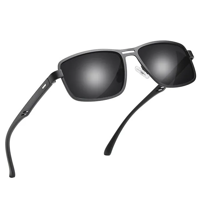 Men's Polarized UV400 Square Metal Frame Driving Sunglasses