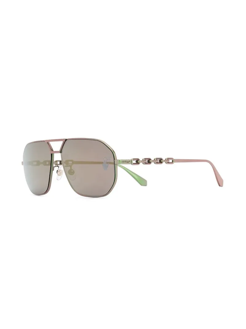 Off-White Wright Aviator Sunglasses Scarabeo Green/Gold