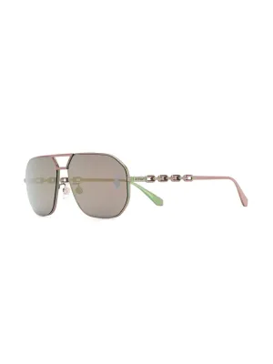Off-White Wright Aviator Sunglasses Scarabeo Green/Gold