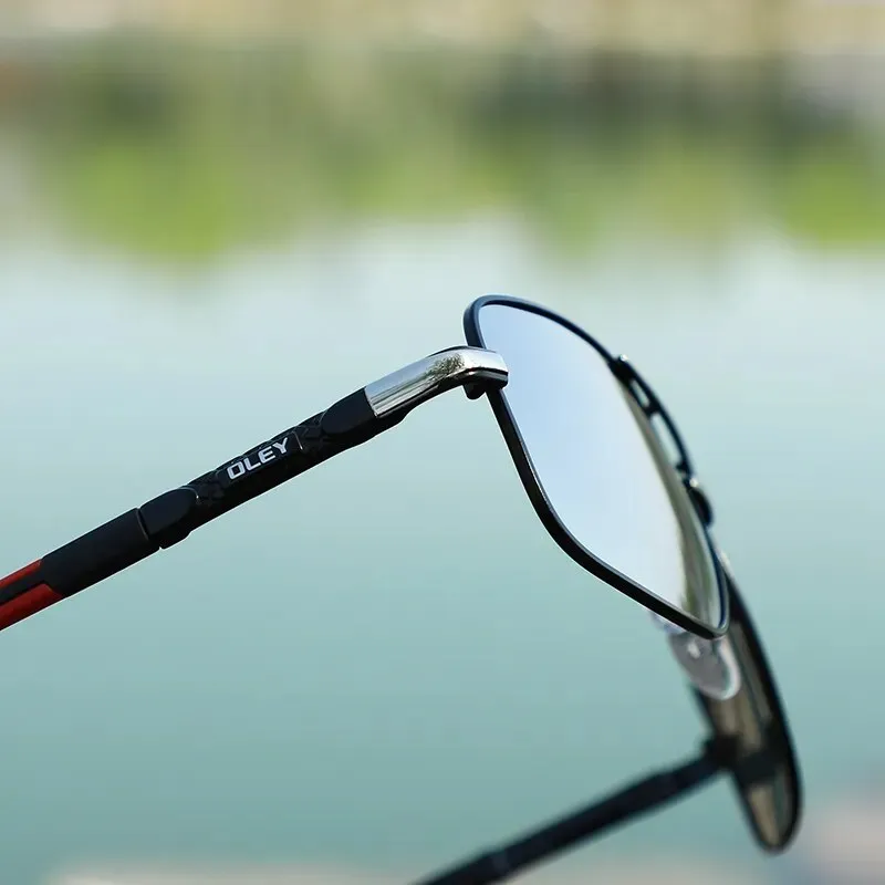 Oley Women's Full Rim Square Double Bridge Aluminum Magnesium Polarized Sunglasses Y7613