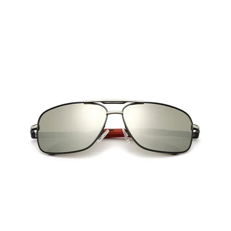 Oley Women's Full Rim Square Double Bridge Aluminum Magnesium Polarized Sunglasses Y7613