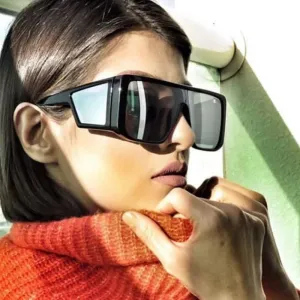 Oversized Vintage Rectangle Driving Square UV400 Sunglasses