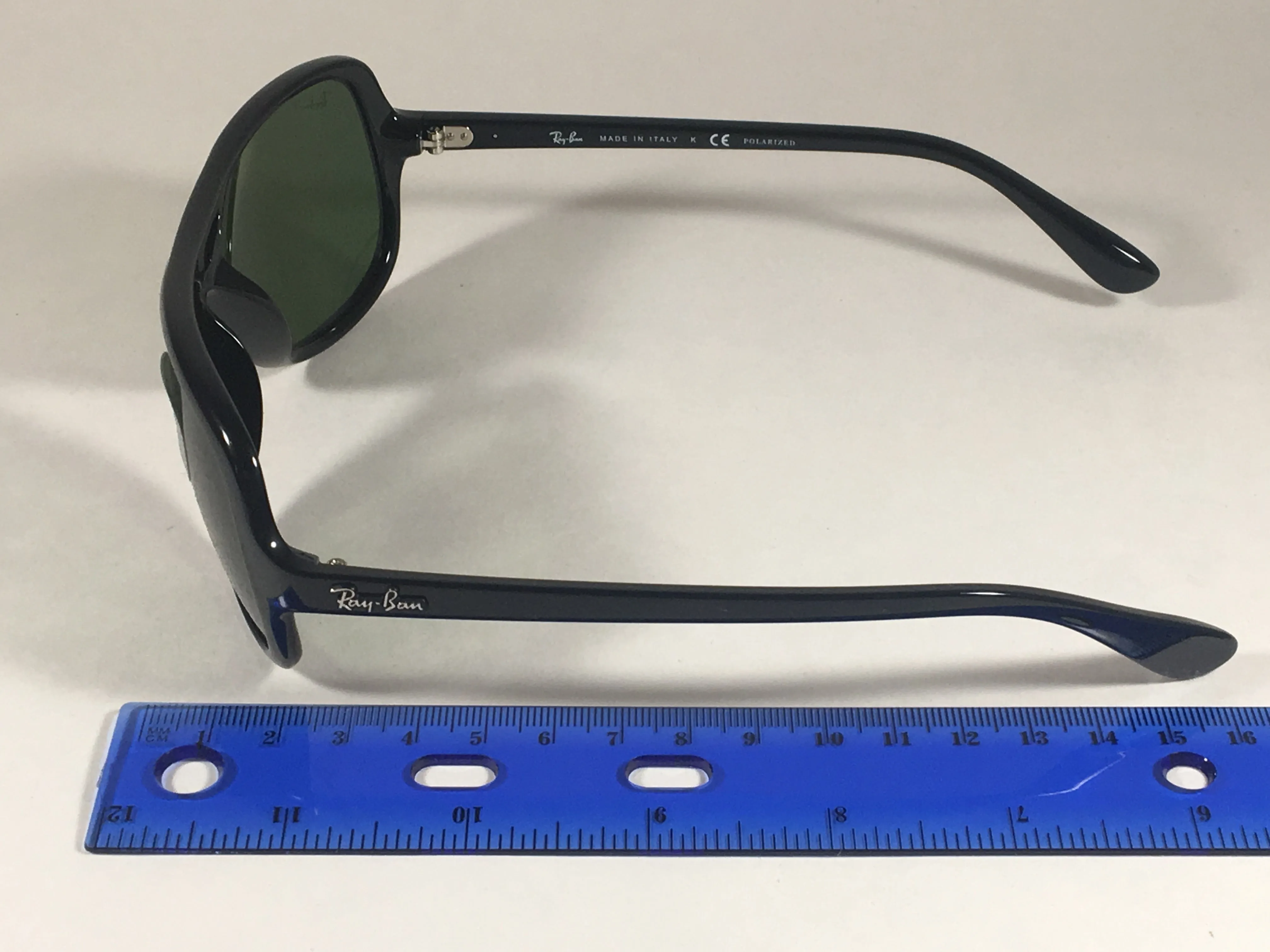 Ray-Ban Polarized Turbo Aviator Sunglasses Black Propionate Frame Green Lens Men RB4162 601/2P