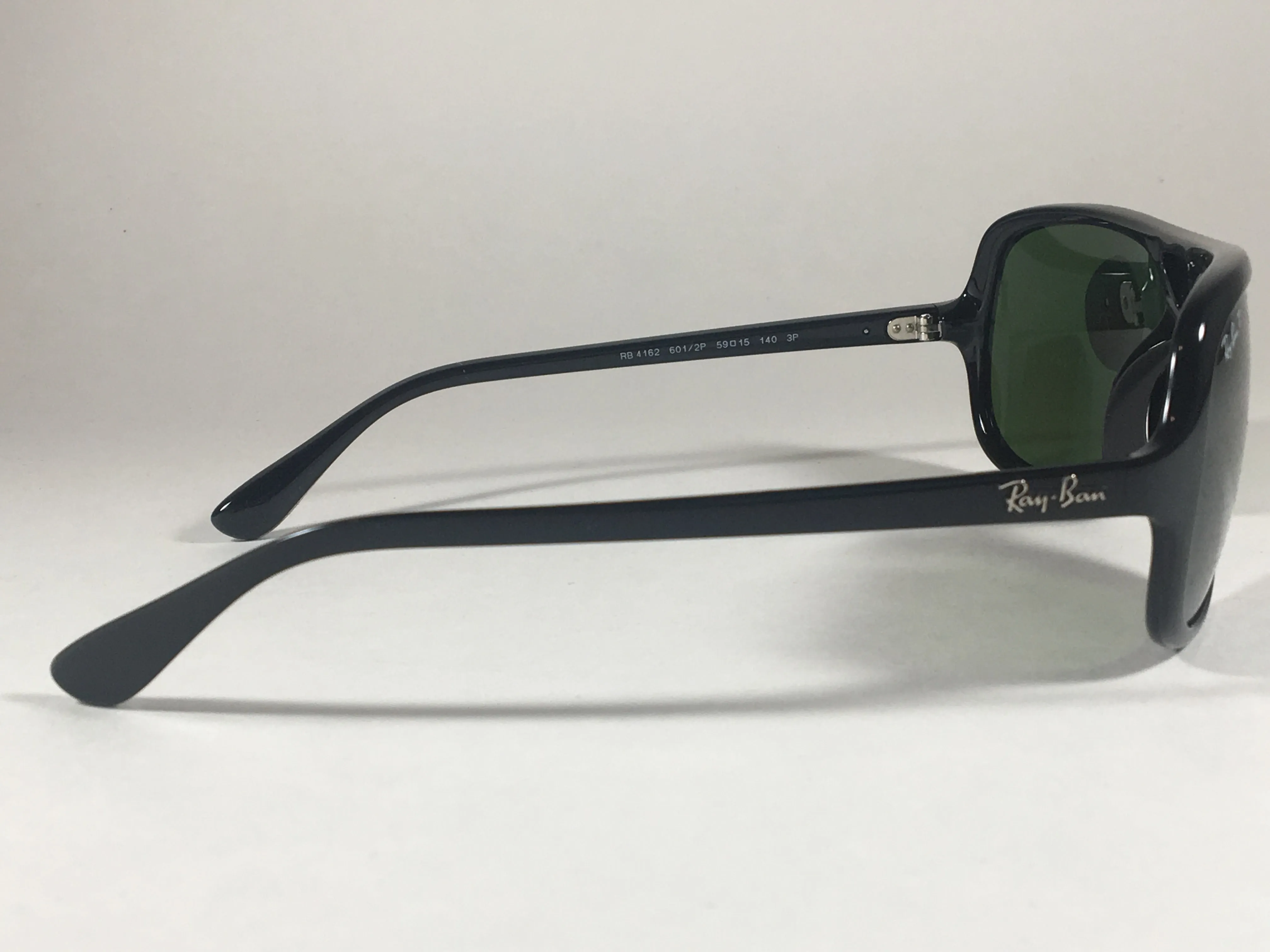 Ray-Ban Polarized Turbo Aviator Sunglasses Black Propionate Frame Green Lens Men RB4162 601/2P