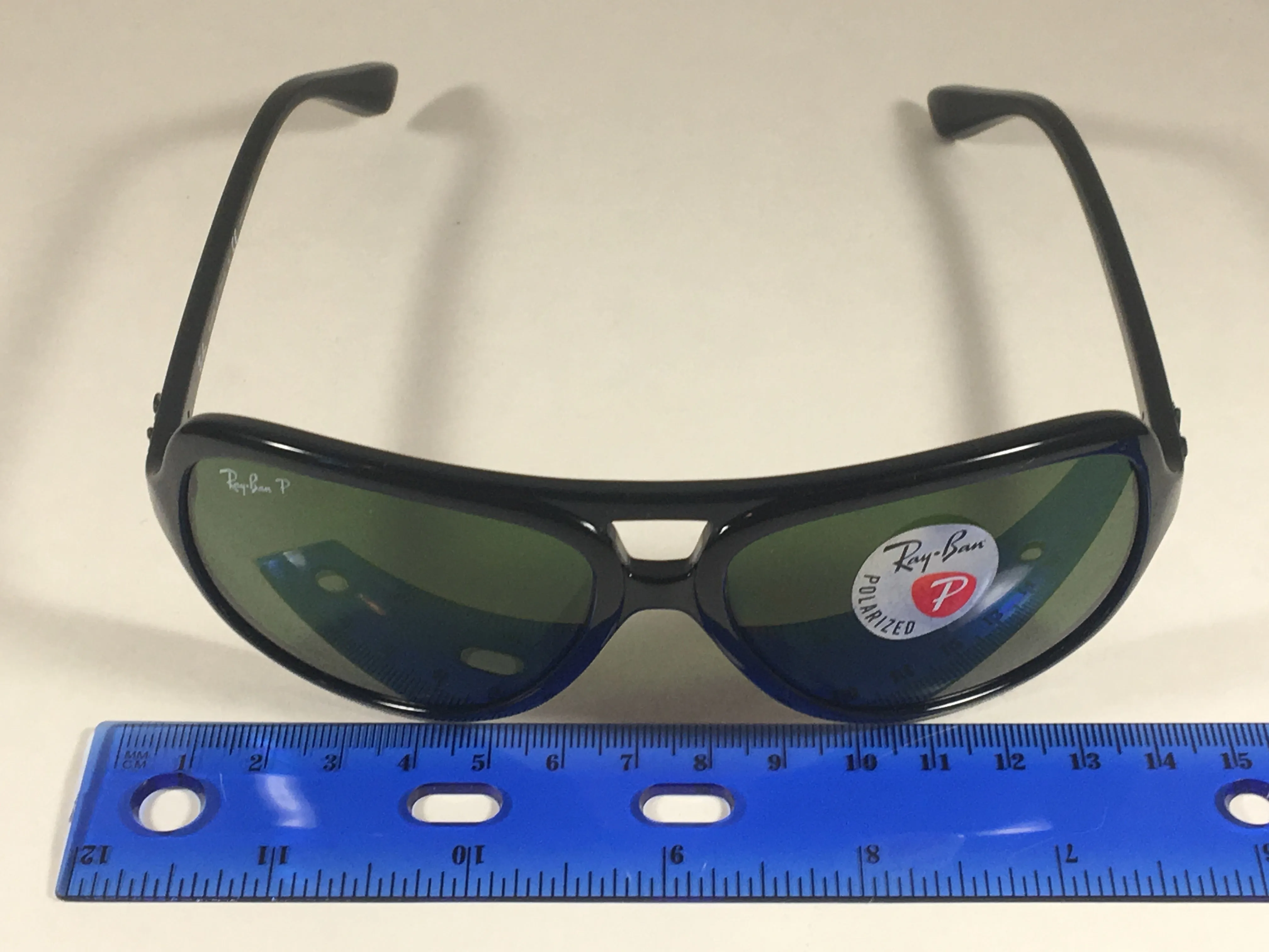 Ray-Ban Polarized Turbo Aviator Sunglasses Black Propionate Frame Green Lens Men RB4162 601/2P