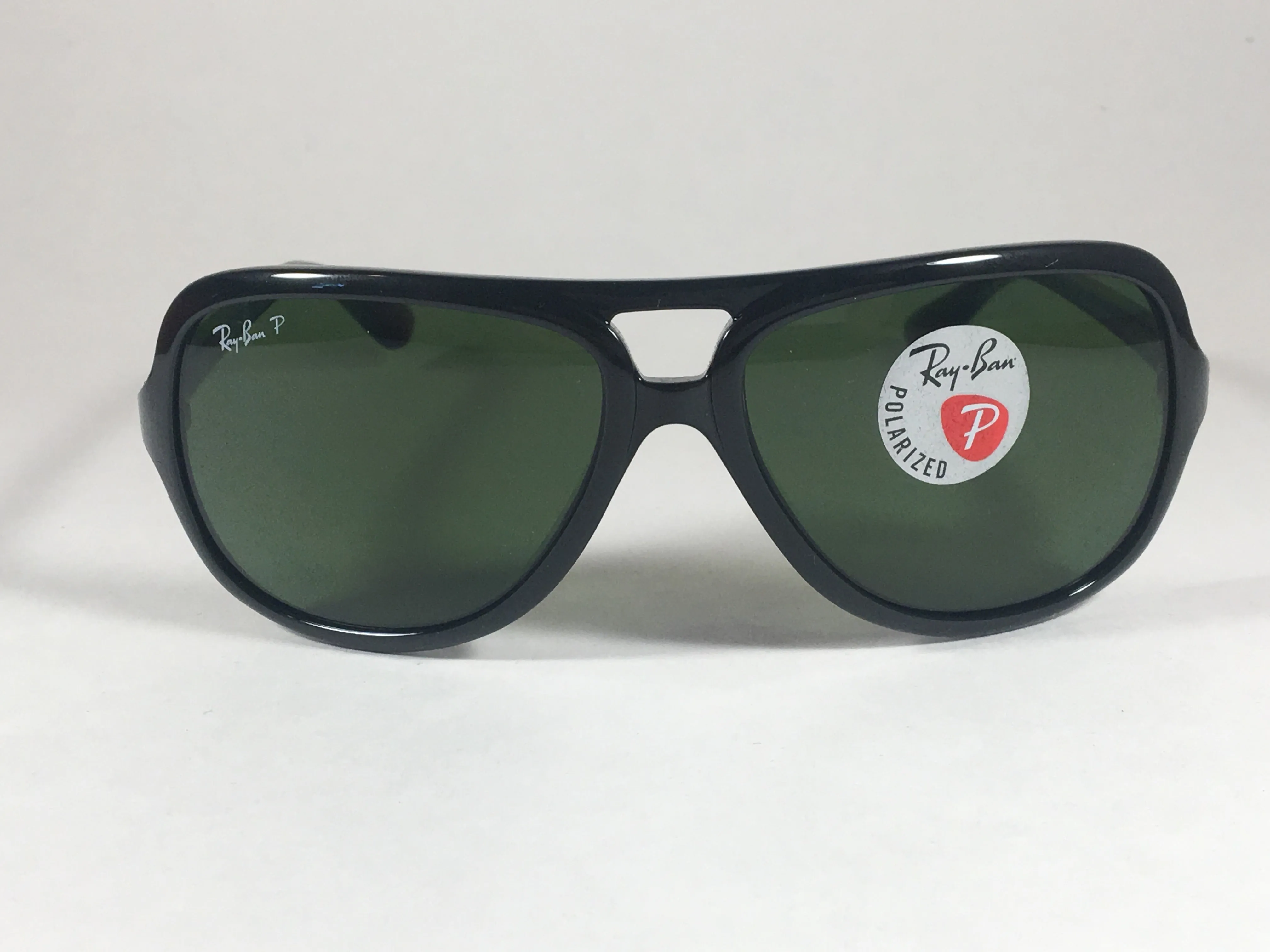 Ray-Ban Polarized Turbo Aviator Sunglasses Black Propionate Frame Green Lens Men RB4162 601/2P