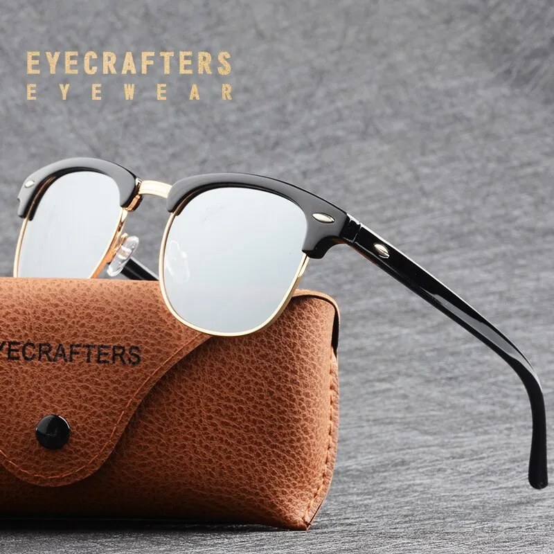 Retro Classic Half Frame Polarized Sunglasses