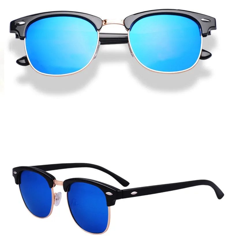 Retro Classic Half Frame Polarized Sunglasses