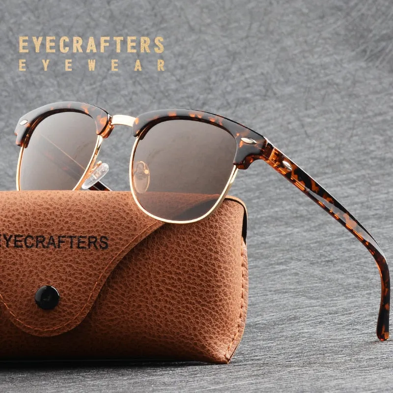 Retro Classic Half Frame Polarized Sunglasses