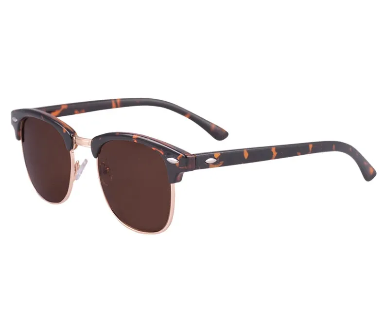 Retro Classic Half Frame Polarized Sunglasses