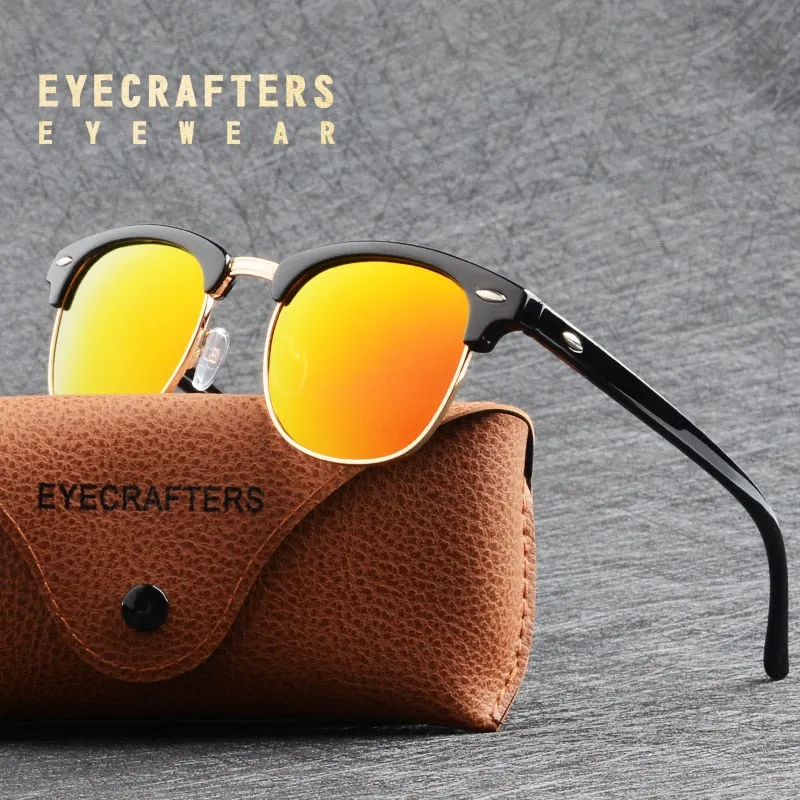 Retro Classic Half Frame Polarized Sunglasses