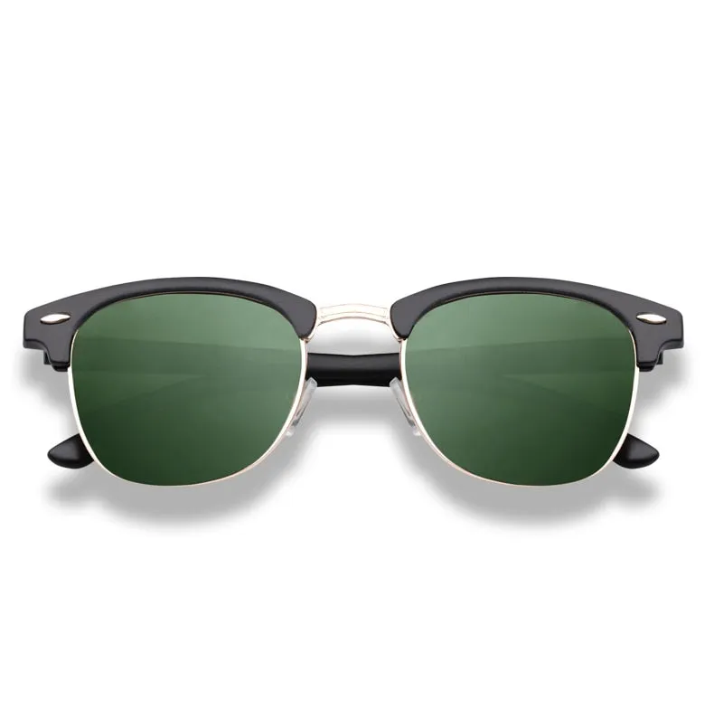 Retro Classic Half Frame Polarized Sunglasses