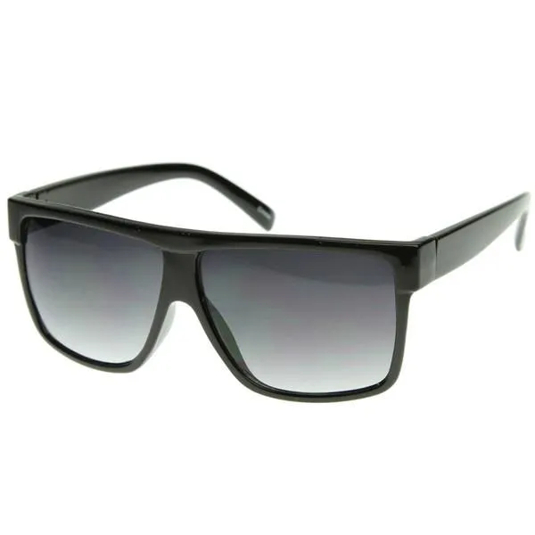 Retro Mens Super Flat Top Horned Rim Sunglasses 8493